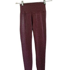 All Fenix Anthropologie Burgundy Leopard Print Liquid Leggings Yoga Pants Size S